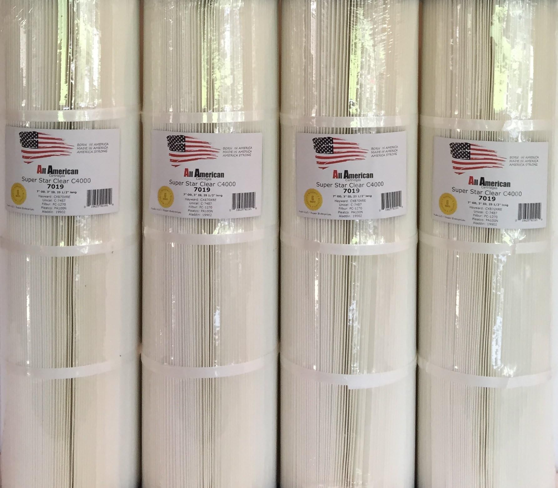 Hayward CX870XRE, Super Star Clear 4000 ALL AMERICAN Cartridges, Unicel C-7487, Pleatco PA100N, Aladdin, 19902, Filbur FC-1270 Replacement Swimming Pool Filter Cartridges 4 pack