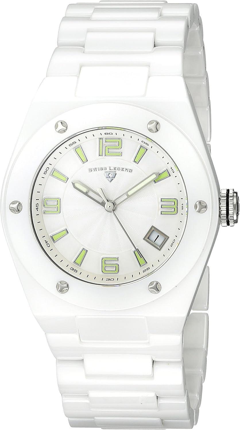 Amazon Com Swiss Legend Women S 10054 Wwtsa Throttle White Ceramic Bracelet Watch Watches