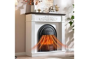 LIDYUK 45" Electric Fireplace with Mantel, Electric Fireplace Heater, Fireplaces TV Stand w/Freestanding for TVs Up to 55", 30" Fireplaces Insert Entertainment Center with Realistic 3D Flame for Living Room