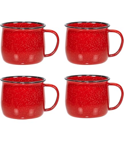 Amazon.com: bestone Coffee Mugs Set of 416 oz Large Coffee Mugs, Ceramic  Mugs with Handles,Salad,Noodles etc Coffee Mugs, Cups for Coffee Cereal  Latte Microwave & Dishwasher safeRed : Home & Kitchen