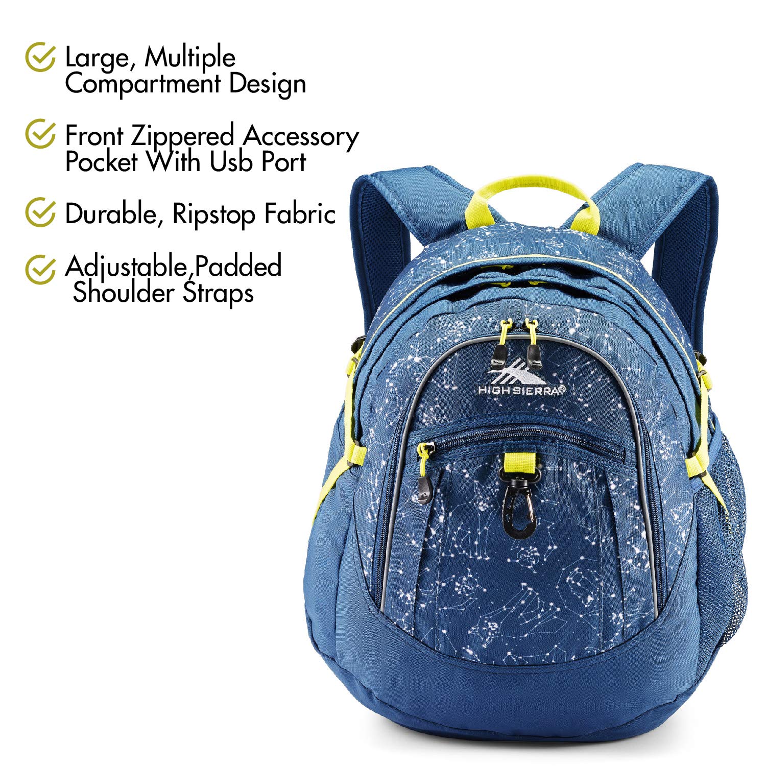 high sierra loop backpack usb port