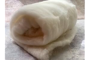 HEIDIFEATHERS Carded Wool Batts - Core Wool (200g, White)