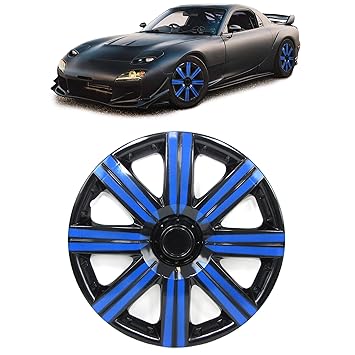 Para RADZIERBLENDEN RADKAPPEN TENZO STAHLFELGEN SET-R II 14 aduanas negro azul