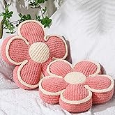 Beeveer 2 Pcs Flower Shaped Throw Pillows 13.8 Inch Cute Flower Decorative Pillows Floor Seating Cushion for Sofa Couch Bed Chair Room Decor(Pink)