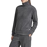 Andrew Marc Womens Turtleneck Ribbed Luxe Chenille Shirt