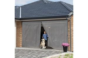 ALIEN SYSTEM Magnetic Garage Door Screen 16x8 ft for 2 car Garage - Multiple Sizes - Easy Install Durable Fiberglass - Hands Free Entry - Home Owners Bug Proof Zone for Porch, Patio as Well