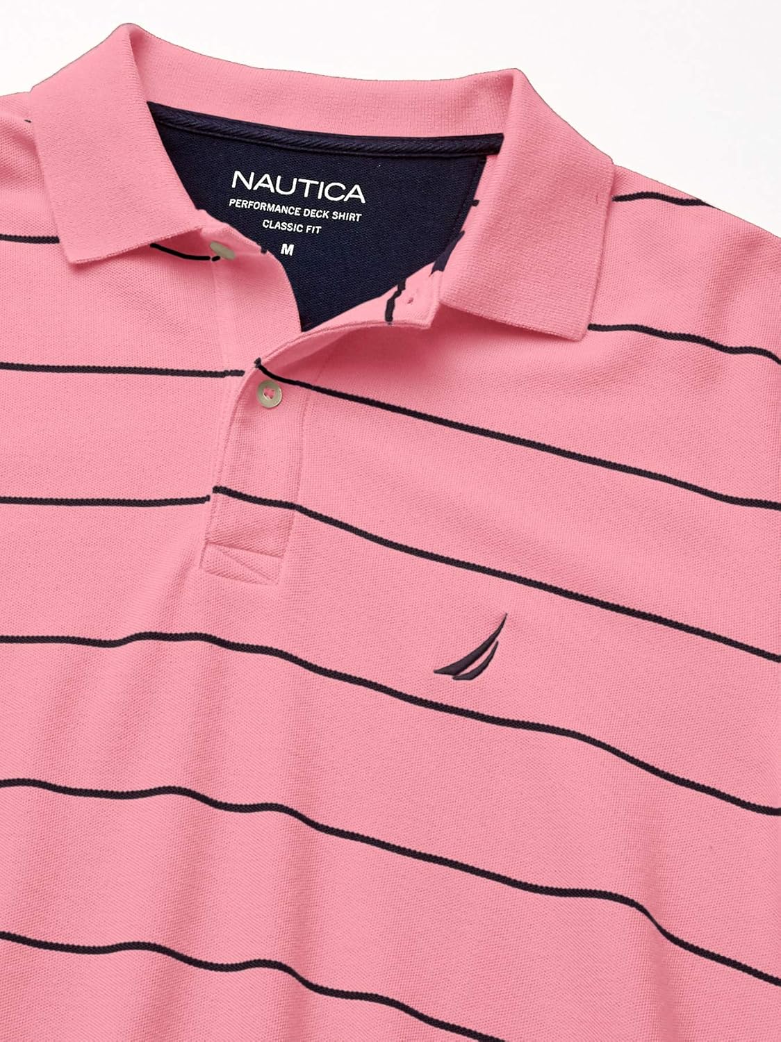 Nautica Men's Stripe Deck Anchor Polo at  Men’s Clothing store