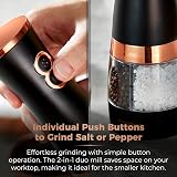 Tower Salt and Pepper Mills Battery Operated Rose Gold Black view 5