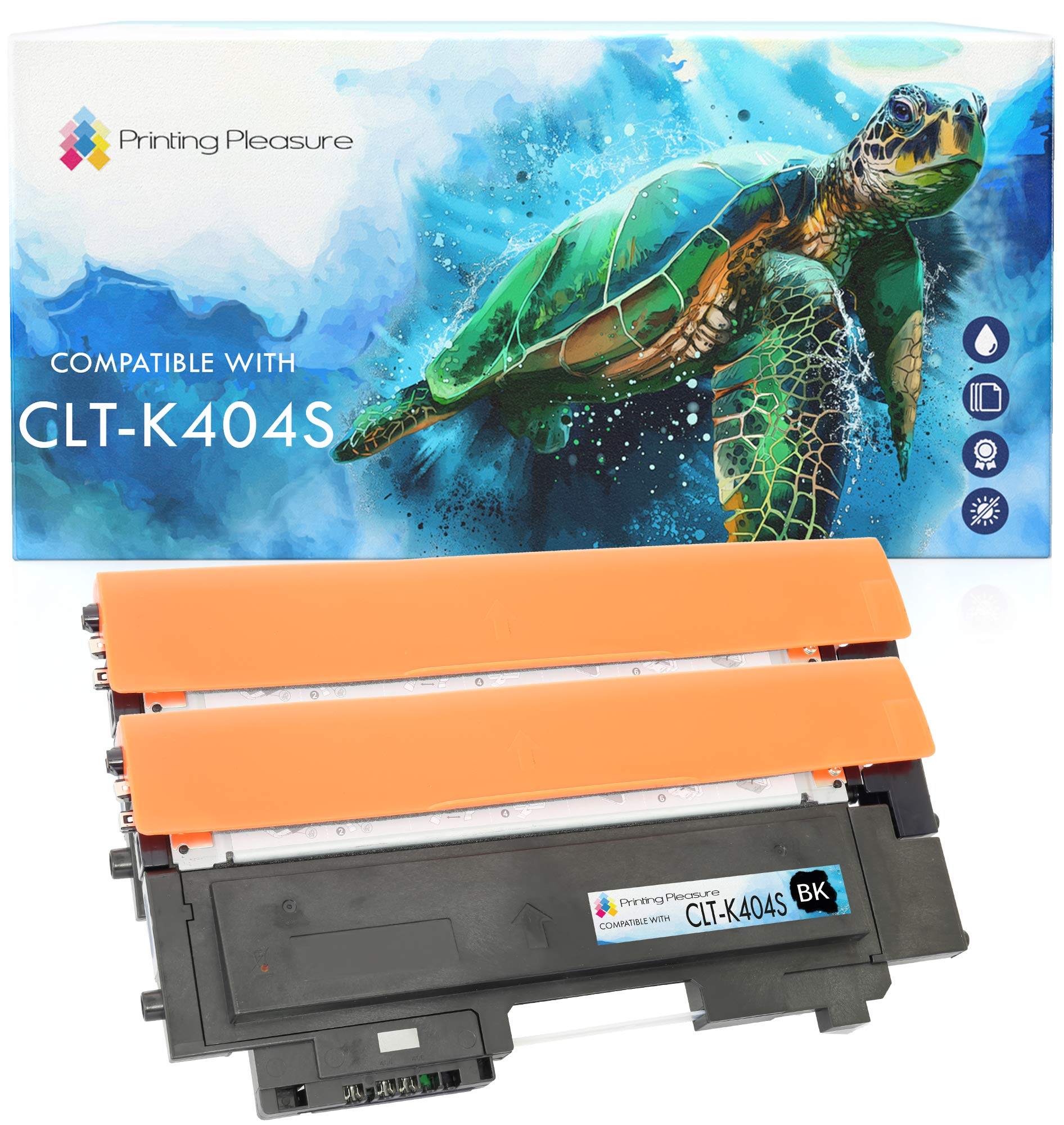 Printing Pleasure CLT-K404S 2 Toner Cartridges compatible for Samsung Xpress SL-C430 SL-C430W SL-C480 SL-C480FN SL-C480FW SL-C480W | Black(x2)