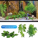 ERKOON Fishtank Green Leaves 3 Pieces Artificial Plant Set for Reptile Aquarium view 6