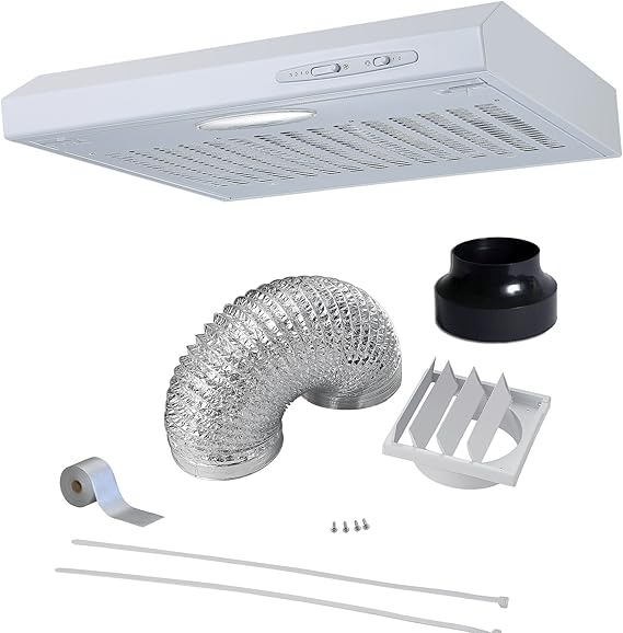 Cookology VISOR500WH Extractor Fan 50cm Visor Cooker Hood in White