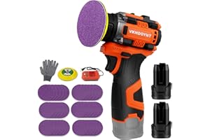Brushless Small Sander with 36PCS Sandpapers, 2 Variable Speed Cordless Sander (0-500/0-3000 RPM), 2Pcs 3.0Ah Batteries, Mini