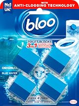 Bloo 3in1 In-Cistern Toilet Blocks Original Pack of 4 Blue Freshener