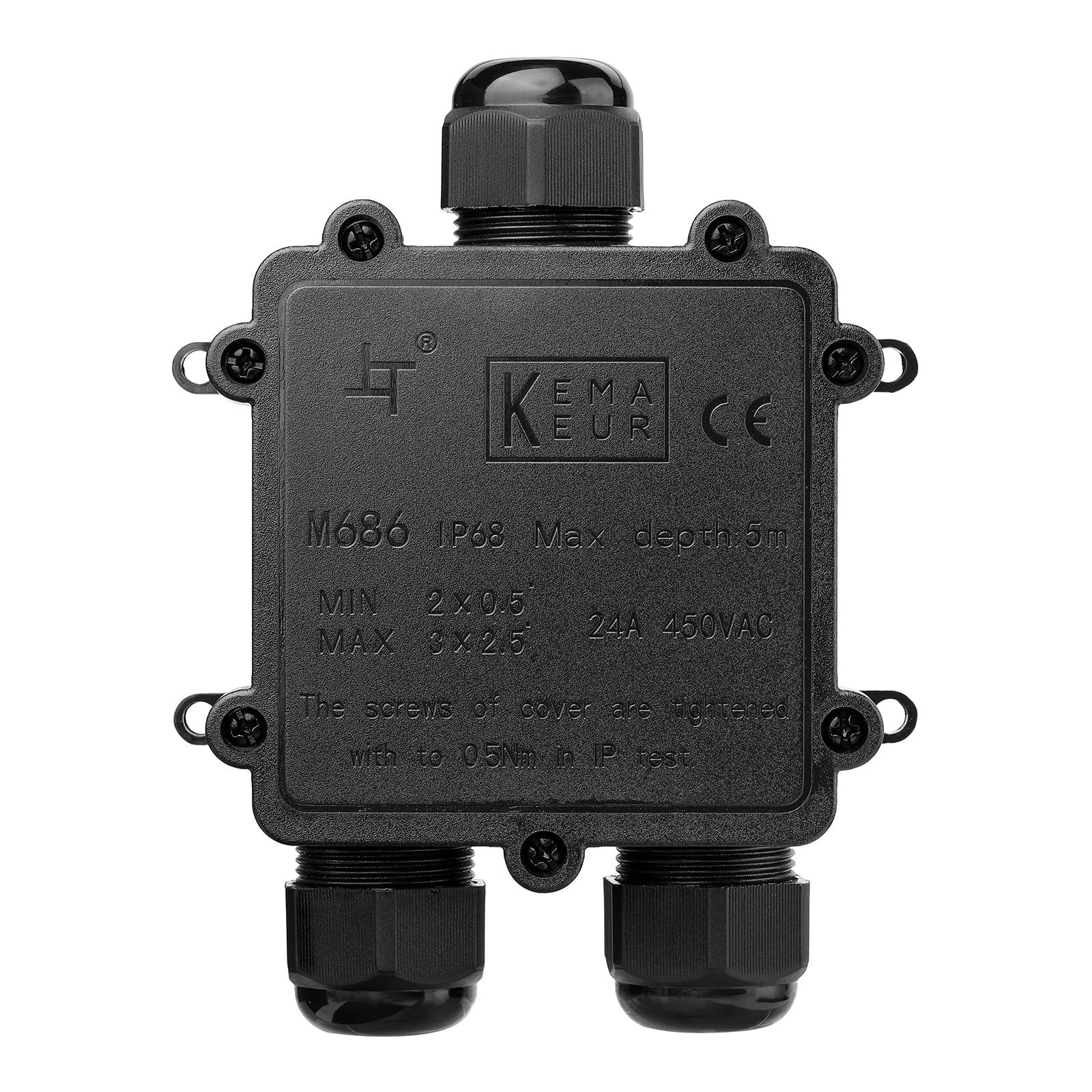 IP68 Waterproof Junction Box 3-Way Line M25 Outdoor Cable Connectors Wire External Sleeve Protection Box for 4-8mm or 8-12mm or 10-14mm Cable