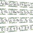 12 Pieces Alphabet Bulletin Board Strips Set Greenery Alphabet Line ABC Alphabet Banner & Number Border Posters for Preschool Kindergarten Classroom Bedroom Playroom (Eucalyptus)