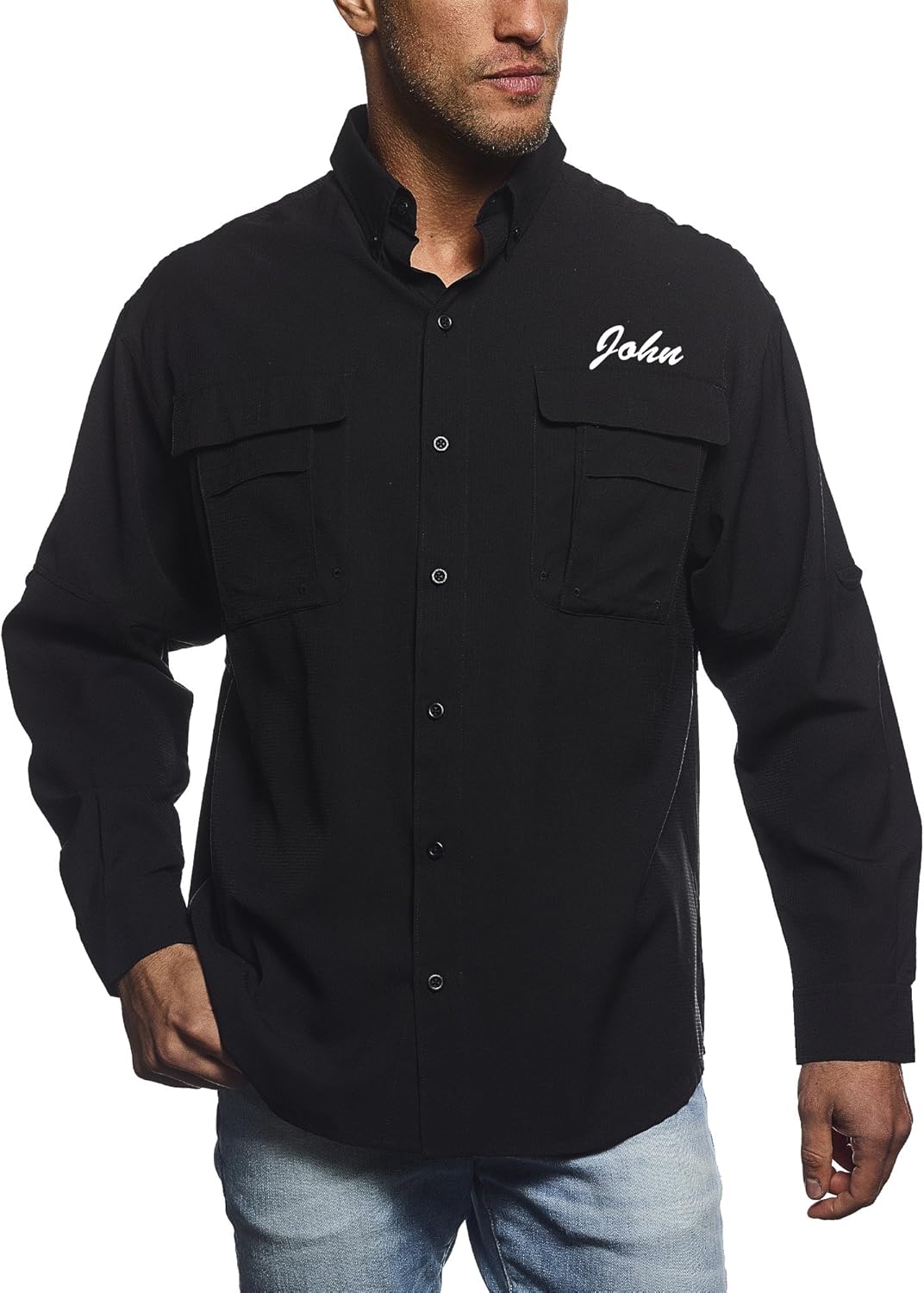 Pro Celebrity Custom Name Embroidered Long Sleeve Fishing Shirt at