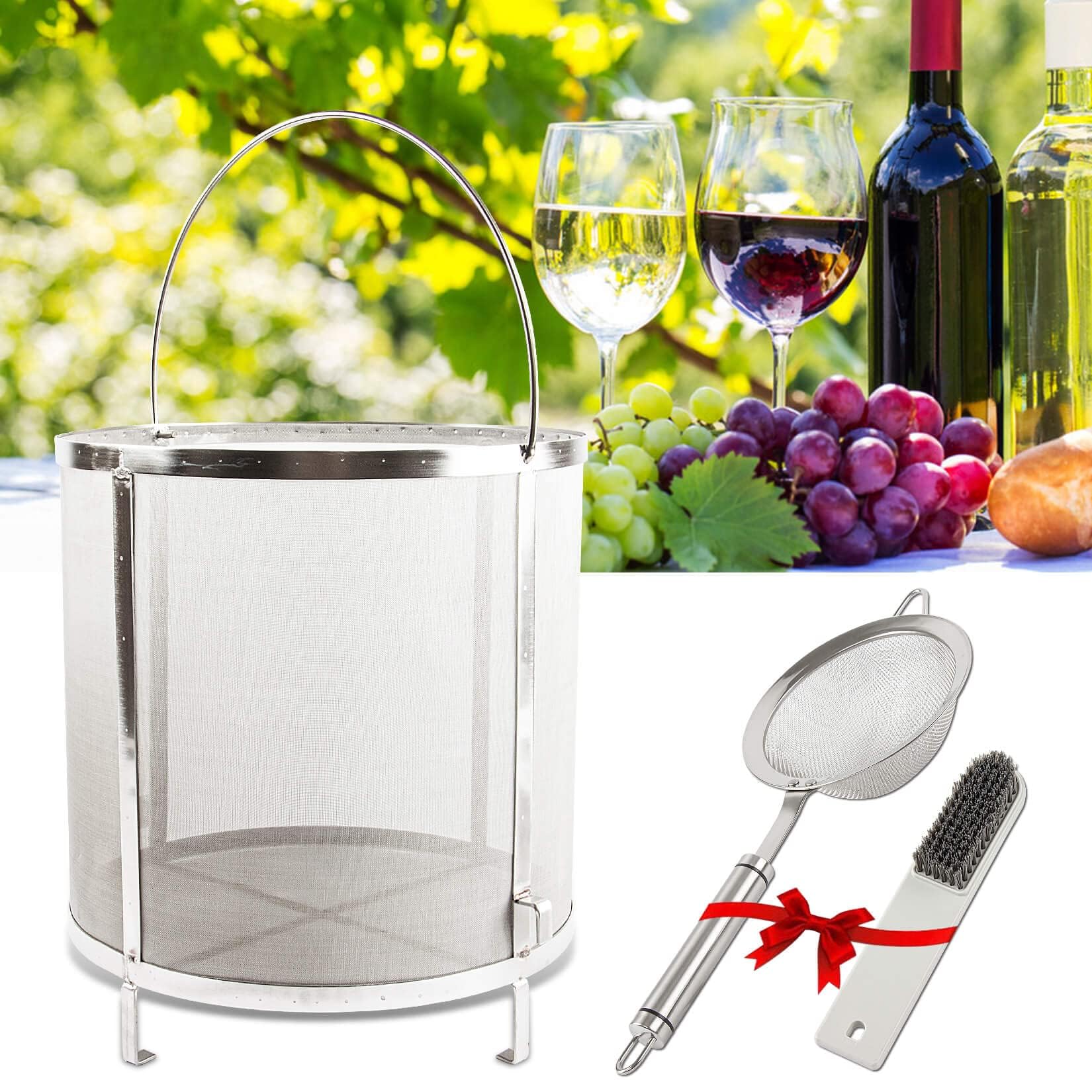 psler 11.8×12.2 inch (30×31cm) Wine Beer Dry Hops Filter Brewing Hopper Spider Strainer 300 Micron Mesh Barrel Brewing Grain Basket Strainer for Homebrew Hops Wine Beer Tea Kettle Brew Filter