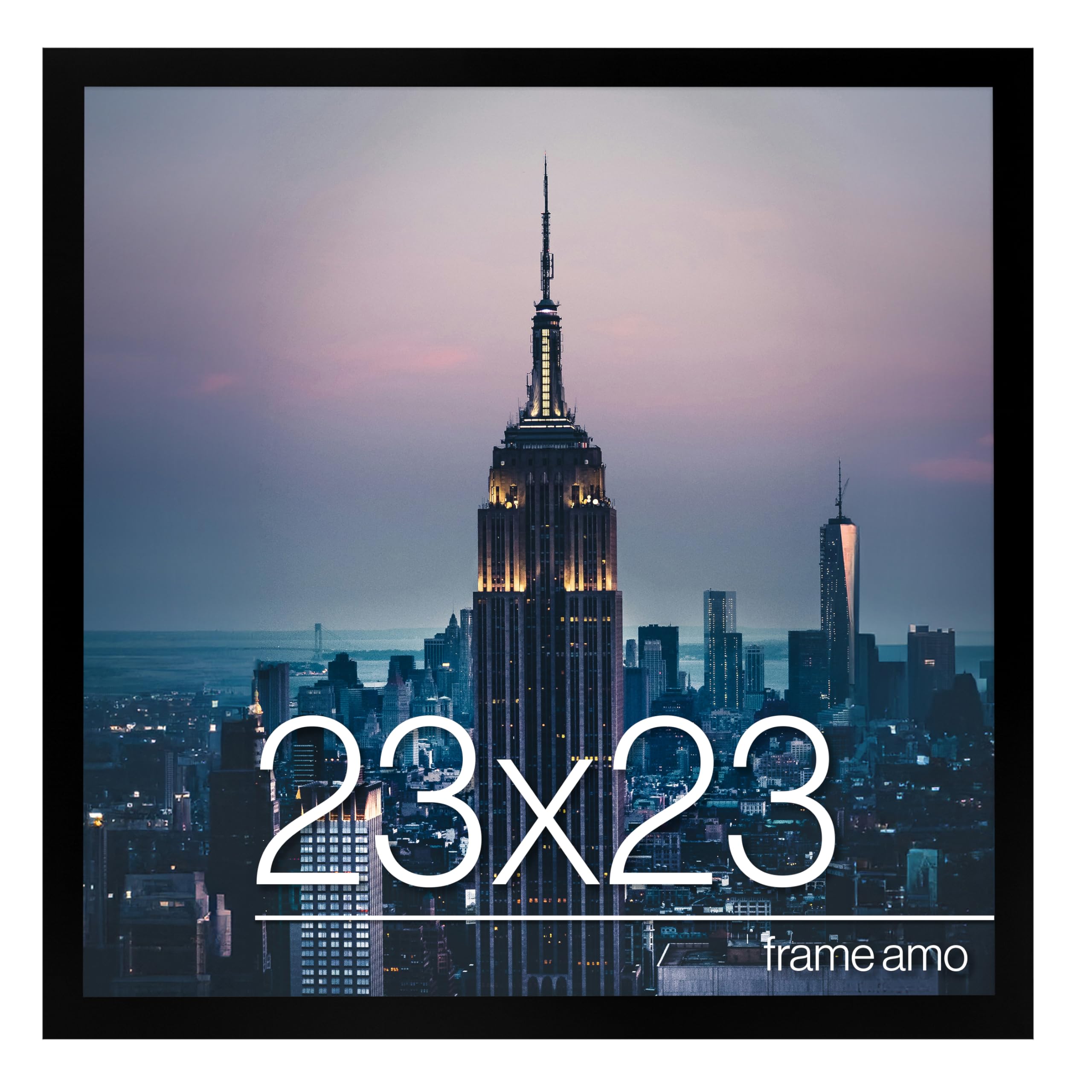 Frame Amo 23x23 Black Modern Picture or Poster Frame, 1 inch Wide ...