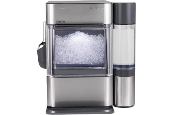 GE Profile Opal Ultra Countertop Nugget Ice Maker, 1 Gallon XL Side Tank, 38 lbs/Day, Nugget Pellet Ice Machine, Scoop Included, WiFi Smart Connected, Stainless Steel