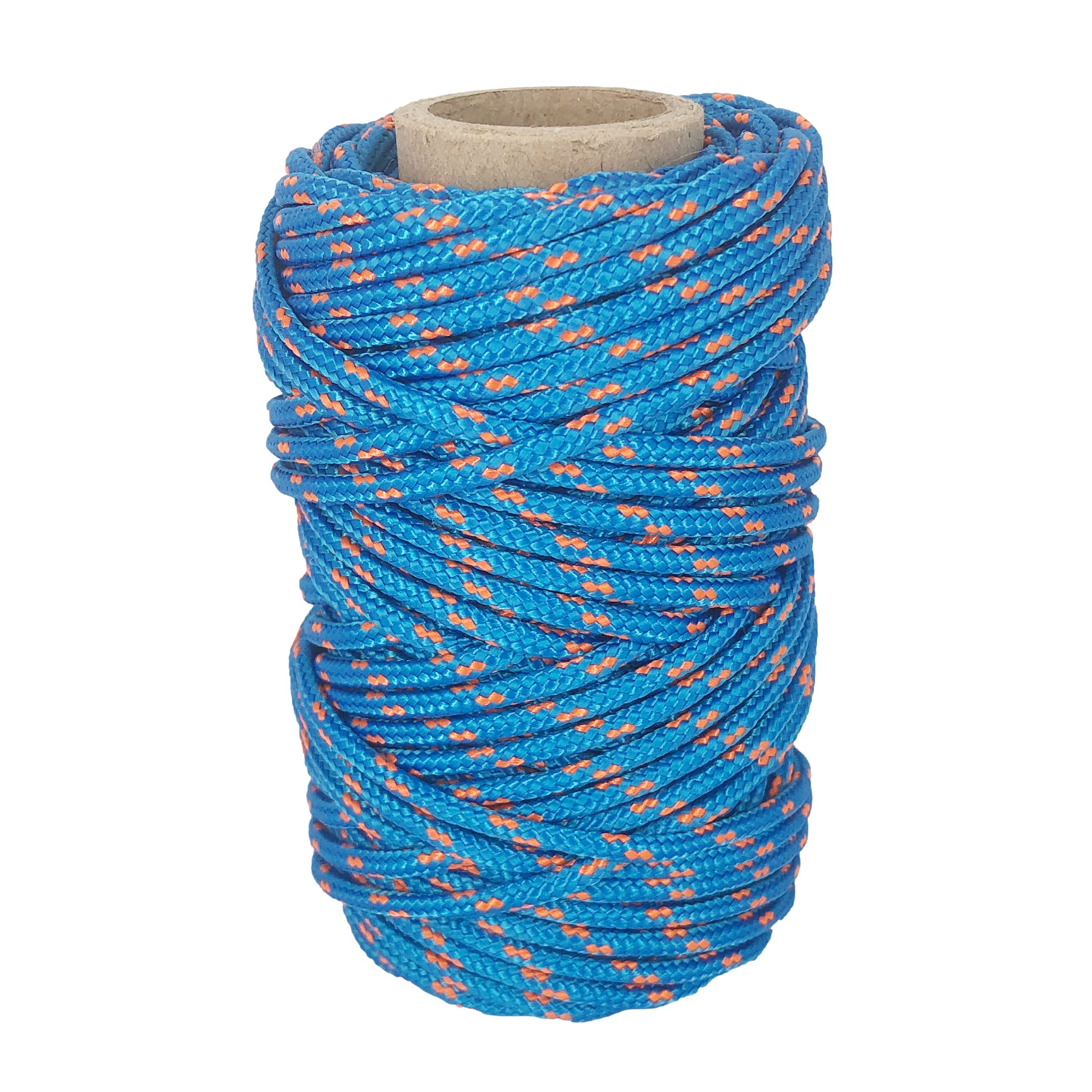Polyester Cord 3mm * 25m. Craft rope, Versatile Paracord Made in Spain, for Outdoor, Garden and DIY. Blue with Orange