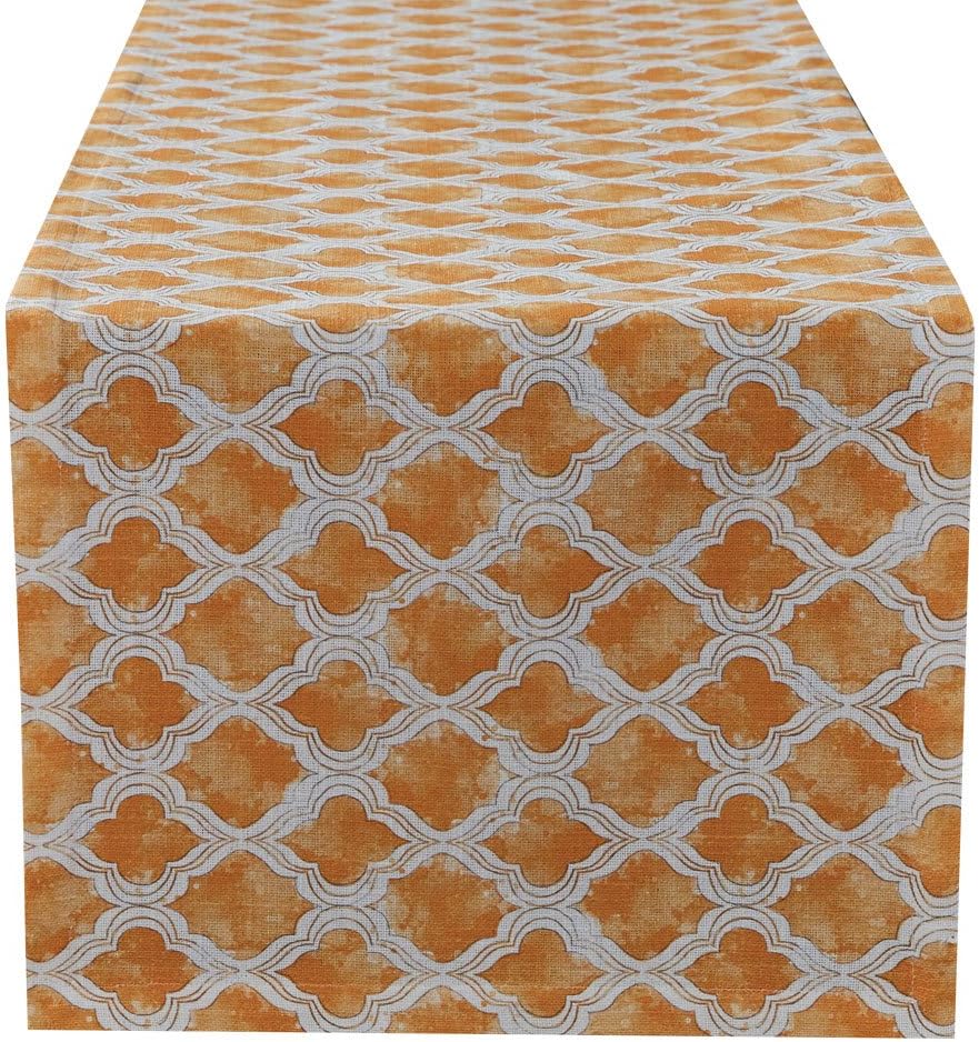 Amazon Com Watercolor Geo Table Runner Apricot Home Kitchen