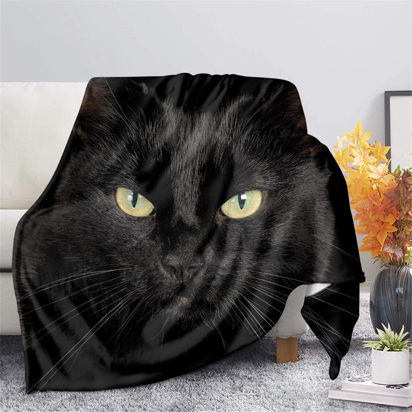 Belidome Black Cat Kids Throw Blanket for Sofa Bedroom Livingroom Couch for Boys Girls