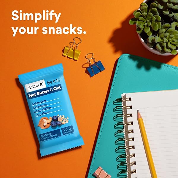 RXBAR NUT BUTTER AND OAT PROTEIN BARS, PROTEIN SNACKS, SNACK BARS, BLUEBERRY CASHEW BUTTER, 23.2OZ BOX (12 COUNT)