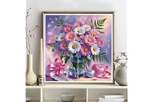 5D Diamond Art Kits for Adults - DIY Flower Diamond Painting Kits, Full Round Drill - Crystal Embroidery Cross Stitch Craft f