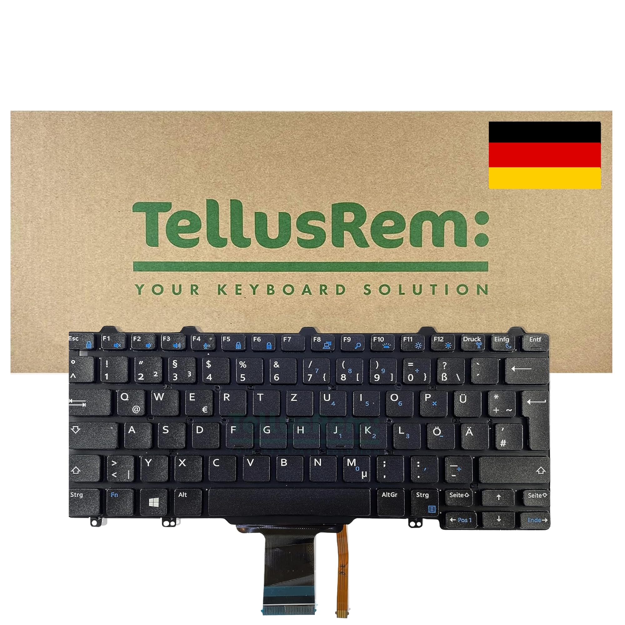 replacement German backlit keyboard for Dell Latitude E7250. Latitude E5250, Latitude E5270
