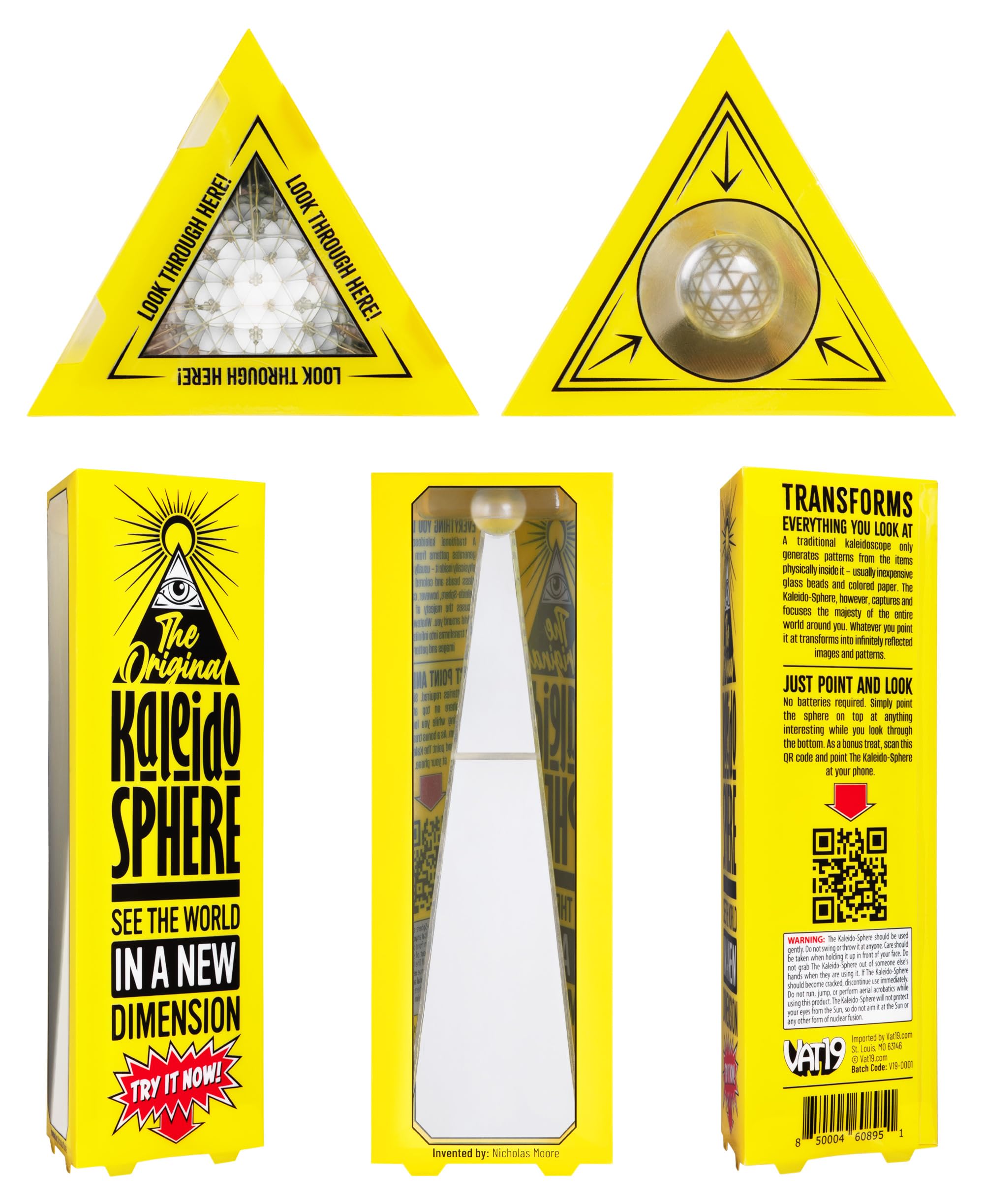 VAT19 The Original Kaleido-Sphere – A Modern take on The Classic Kaleidoscope, Mirrored Tetrahedron