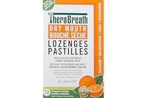 TheraBreath Dry Mouth Lozenges with Added ZINC - Mandarin Mint , Supports & Enhances Your Natural Saliva Production (72 Count
