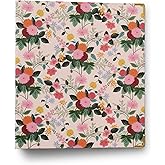 RIFLE PAPER CO. Dahlia Classic Binder - 1" Three-Ring Binder with Illustrated Floral Cover, Holds 175 Pages, 3 Tabbed Dividers and 6 Adhesive Labels, Reinforced Metal Corners