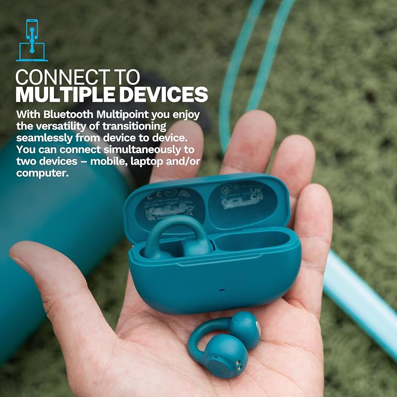 Flex Auriculares Oído Abierto - Inalámbricos Bluetooth, Verde Azulado