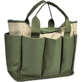Garden Tool Bag, Garden Tote Bag With 8 Pockets, Canvas Garden Tool Storage Bags, Heavy-duty Large Organizer Bag for Garden Tool Kit, Gardening bag for women Men Indoor and Outdoor Gardening