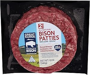 Great Range Bison Fresh Ground Bison Patties, 12 ounce