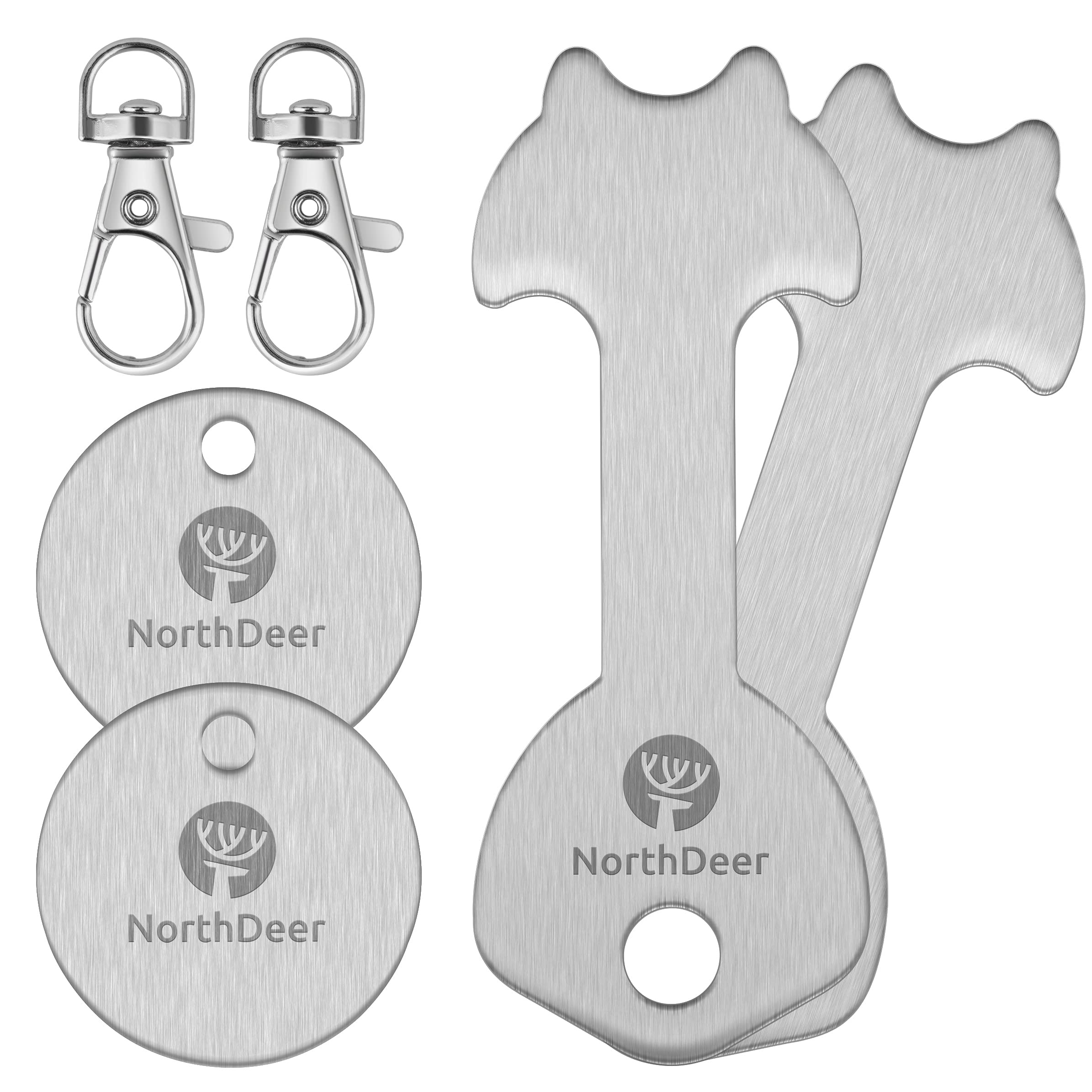 Shopping Trolley Release Key - Stainless Steel Removable Shopping Trolley Token Coin Keyring (2 Set)