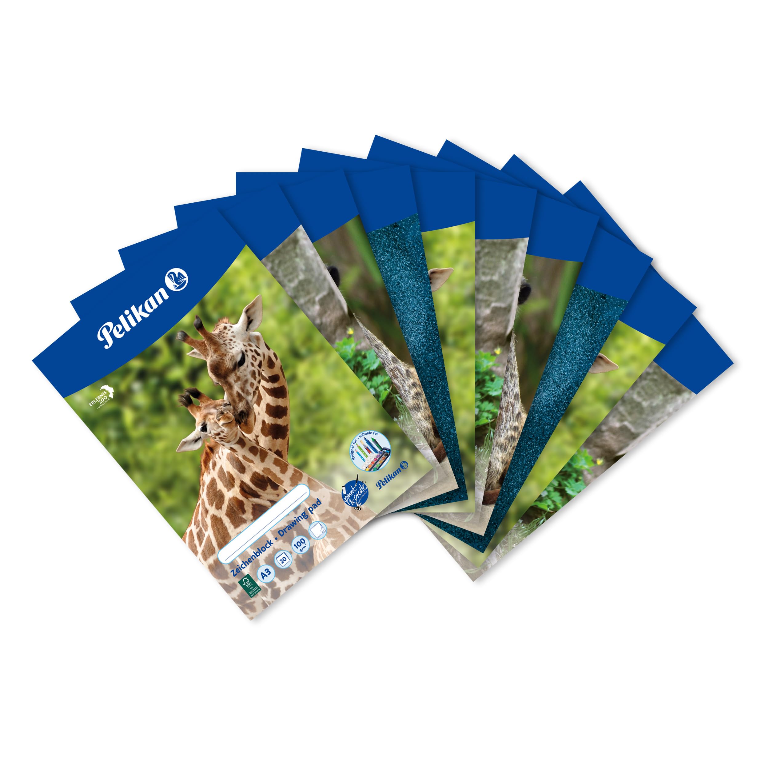 Pelikan 224840 Drawing Pad A3 Large Art Paper with 20 Pages 10 Pads