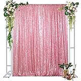 DUOBAO Sequin Backdrop Shiny Pink 4FTx7FT Shower