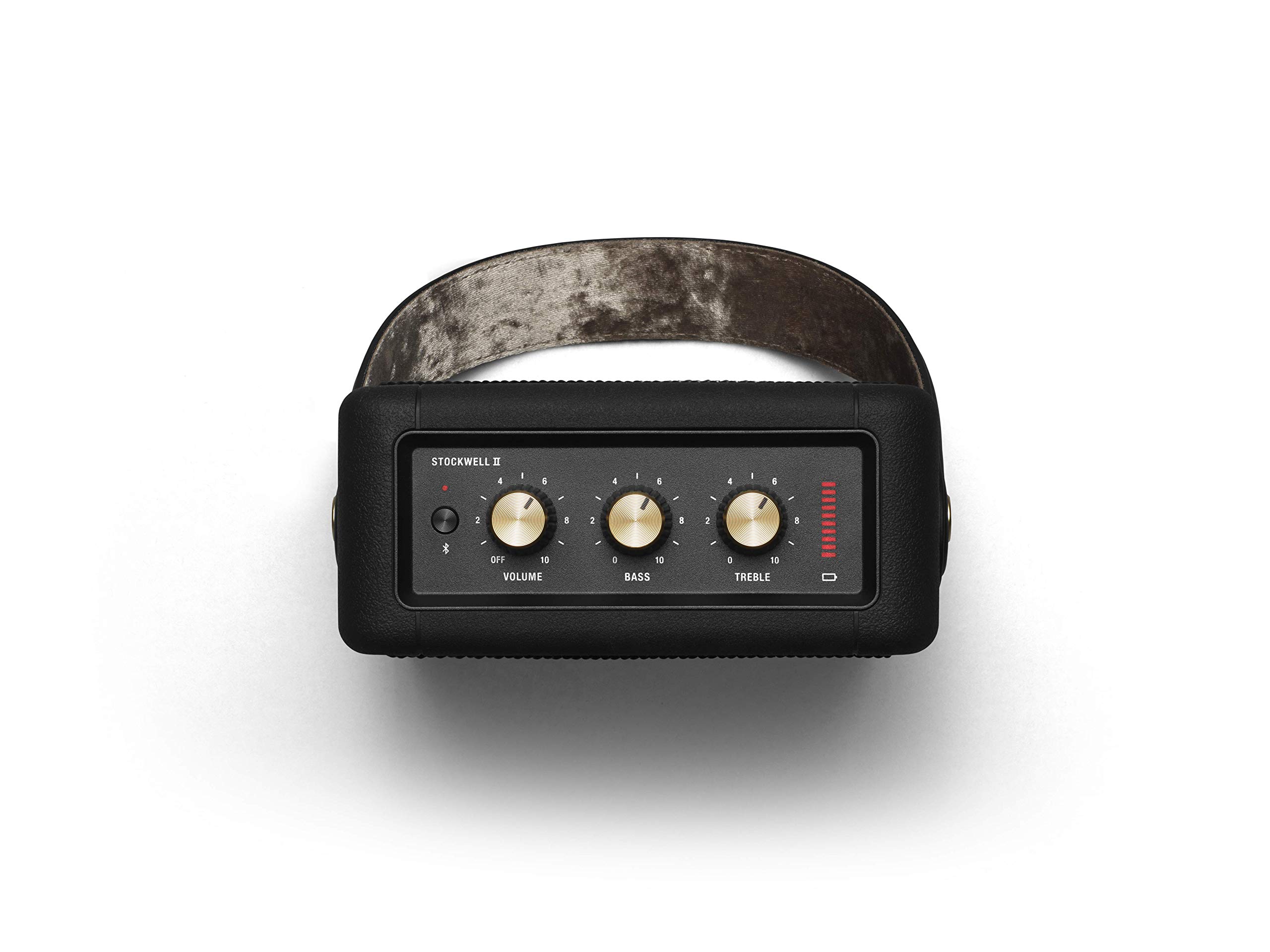 Marshall Stockwell II Portable Bluetooth Speaker, Black and Brass