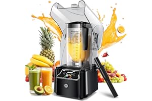 WantJoin Countertop Blender For Smoothies,Professional Blenders Heavy Duty Commercial With Sound Enclosure, Self-Cleaning, 80
