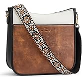 BOSTANTEN Crossbody Bags for Women Trendy Vegan Leather Hobo Purses Shoulder Handbags Wide Shoulder Strap