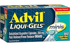 Advil Liqui-Gels Minis Pain Reliever and Fever Reducer, Pain Medicine for Adults with Ibuprofen 200mg for Pain Relief - 160 Liquid Filled Capsules