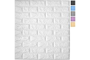 Art3d 11-Pack Peel and Stick 3D Wall Panels for Interior Wall Decor, White Brick Wallpaper, Covers 64 Sq.Ft