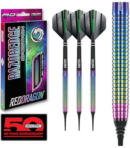 Amazon.com : RED DRAGON Razor Edge Black 20g Soft Tip Darts Set