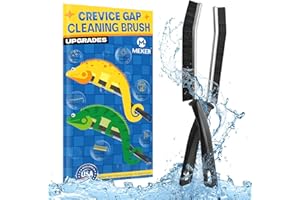 MEKER Black Gap Cleaning Brush with Hard Bristle, Set of 2, Ideal for Kitchen, Bathroom, Tiles, Window Track, Faucets