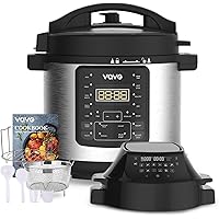 VQVG Pressure Cooker Air Fryer, Steamer, Slow Cooker, Multi-Cooker, and More, Air Fryer Pressure Cooker Combo, Two…