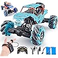 TADOZIC 1:14 Scale 4WD Metal Gesture Sensor RC Car, 360° Rotating Hand Controlled Monster Truck All Terrains Remote Control Car Vehicle Stunt Car with Rechargeable Batteries for Boys Kids and Adults