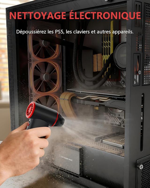F3 Soufflette à Air Comprimé Électrique,Souffleur PC 150 000 tr/min