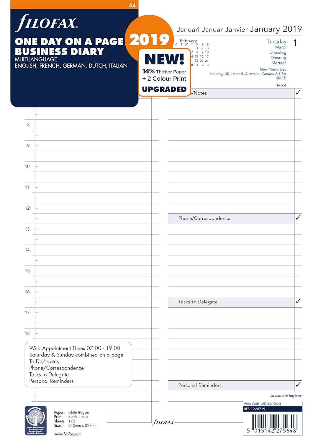 Ricambio Agenda Organizer A Righe 9,5x17 Cm - 50 Fogli 6 Fori, Per Pianificazione - Foto 4