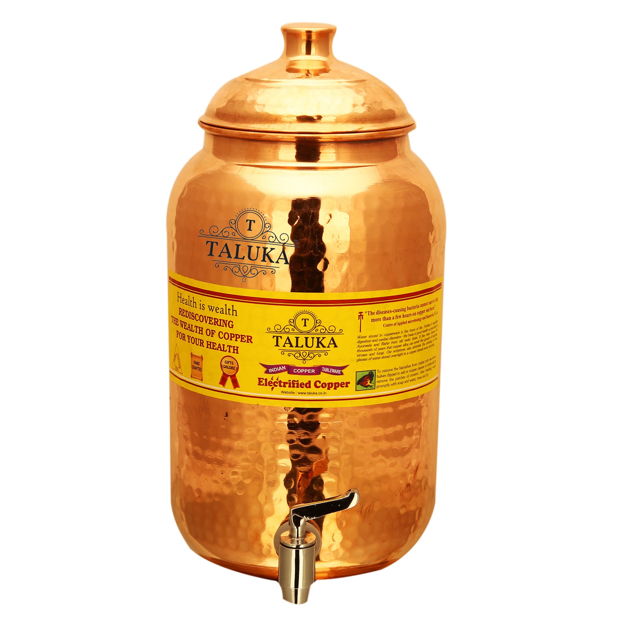 Buy Taluka Handmade y Pure Copper Matka Water Pot Pitcher Pot Water Tank Capacity 67.6 Oz for
